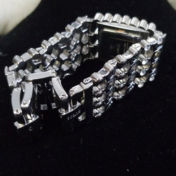 Guess  silver with stones rectangular watch, water - Picture 3 of 4